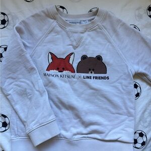 MAISON KITSUNE x Line Friends White Kids Sweatshirt Size6